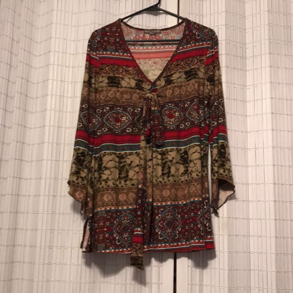 Western/Aztec print top